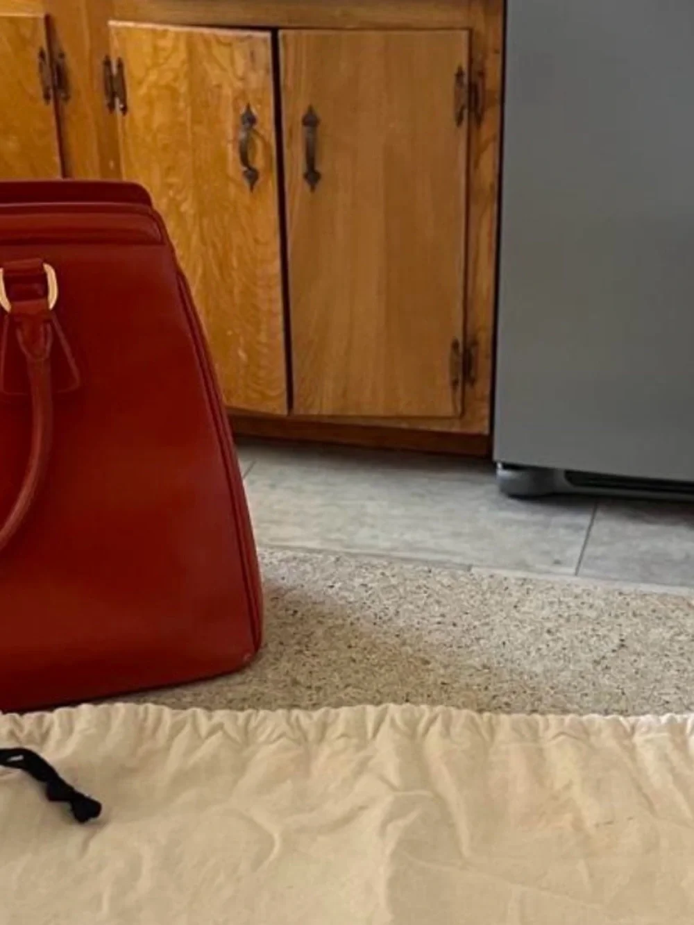 Prada Red/orange Medium Saffiano Leather Top-Handle Bag